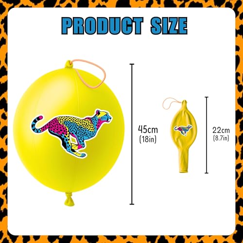 Cheetah Party Favors Pack - 24 Punch Balloons & 48 Tattoos