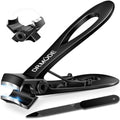 Black DRMODE Heavy Duty Nail Clippers for Thick Nails, 16mm Wide Jaw, 2 Pack
