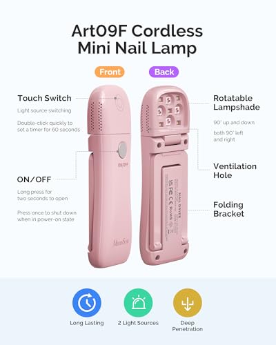 MelodySusie Cordless UV LED Nail Lamp with Foldable Stand
