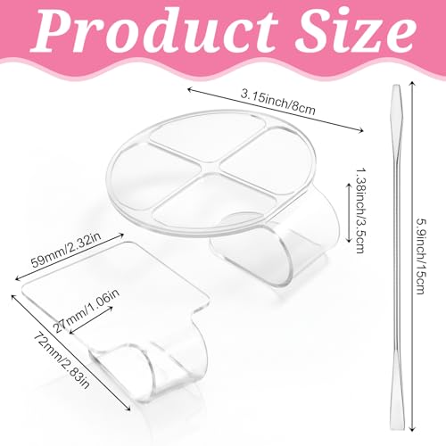 2-Piece Clear Acrylic Makeup Palette Set with Mixing Sticks