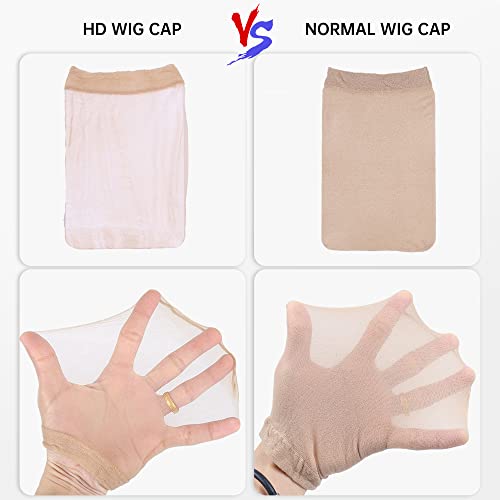 6pcs Wig Caps for Women, Stretchy HD Wig Cap, Breathable Wig Cap for Lace Front Wig, Invisible Stocking Caps for Wigs, Bald Cap for Wig, Thin and Transparent