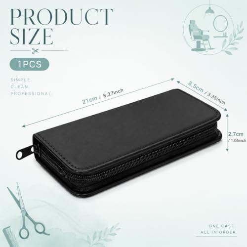 Professional Hair Shears Organizer Bag for Stylists - Black PU Leather