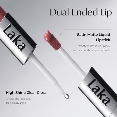 Laka Perfect Twin Lip Dual-Ended Matte Liquid Lipstick & Clear Gloss