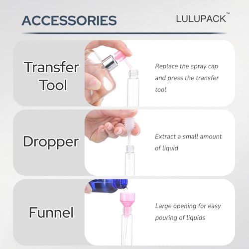 Lulupack 8ml Travel Perfume Spray Bottles - 6 Pack Refillable Atomizer