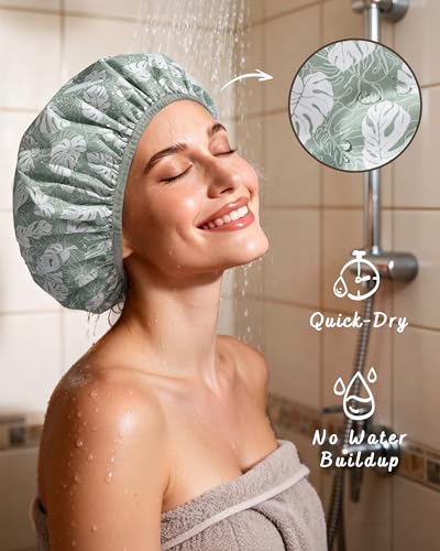 Satin Lined Shower Cap for Women | Frizz Free Hair Protection