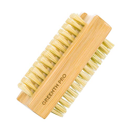 Bamboo Nail Brush Set - 2PCS Double-Sided Firm Sisal Scrub Brush for Nails and Toes