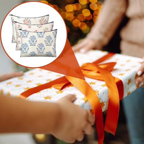 Reginary 12 PCS Grandmillennial makeup bag Travel Quilted Cosmetic Makeup Organizer Coquette Aesthetic Toiletry Bag for Women
