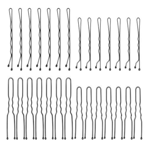 Black U-Shaped Hair Pins Set - 200pcs Bobby Pins for Women & All Hair Types