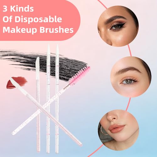 Pink Disposable Makeup Applicator Kit with Micro Brushes & Sponge Set - Light Pink