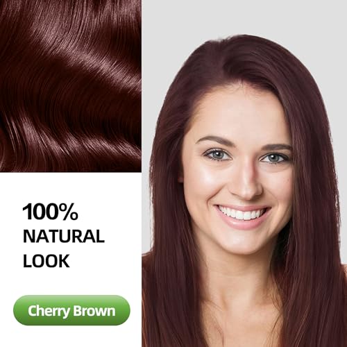 SHIHUANUO Black Hair Dye Shampoo 3 in 1 Cherry Brown Herbal & Ammonia-Free 520ml for Gray Hair Coverage