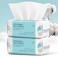 Disposable Face Towel 200 Count, Ultra Soft & Thick Washcloths, Biodegradable Facial Towels for Sensitive Skin, Makeup Remover Dry Wipes