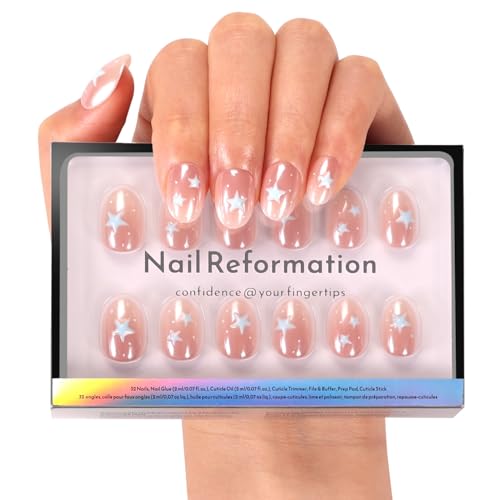 Star Gazing Nail Reformation Extra Short Round 32 Pcs - Press-On Nails