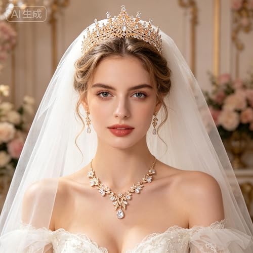 Kamirola Crystal Crown Tiara Headband for Women - Wedding & Party