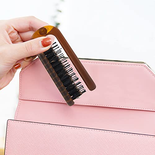 Travel Folding Hair Brush with Boar Bristles | Portable Mini
