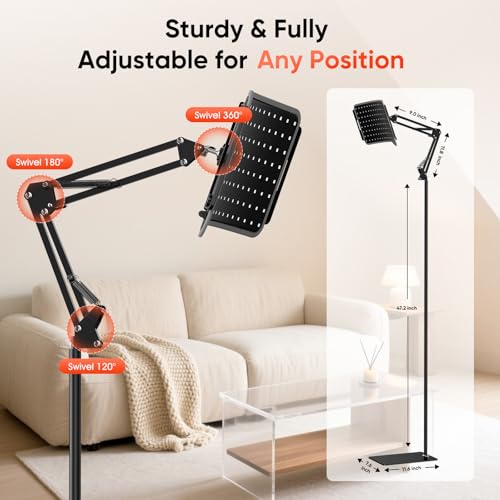 ECOVYRA Red Light Therapy Lamp with Stand - 3-in-1 Curved Panel