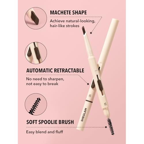 SHEGLAM Better Brows Long Lasting Eyebrow Pencil Dual, Waterproof-Chocolate