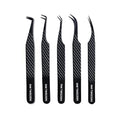 GMI Lash Tweezers - Set of 5 Eyelash Tweezers- Stainless Steel Eyelash Extension Tweezers - Multipurpose Lash Tweezers T2233 Tweezer