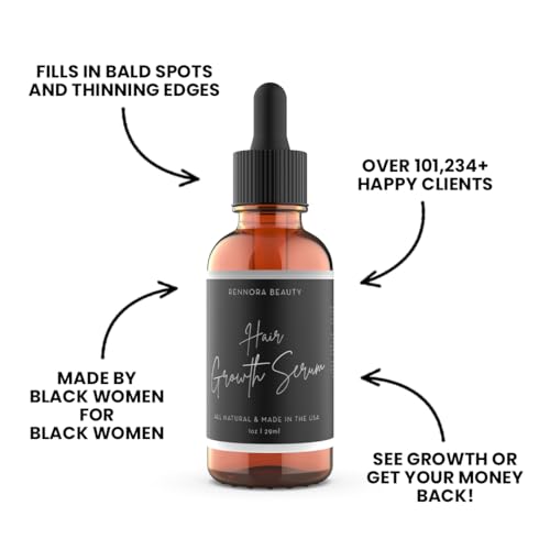 Rennora Hair Growth Serum 1 Fl Oz (Pack of 2) - Peppermint, Nettle & Rosemary Oil for Black Hair Growth