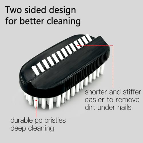 Two-Sided Nail Brush for Cleaning Fingernails - 4 Pack