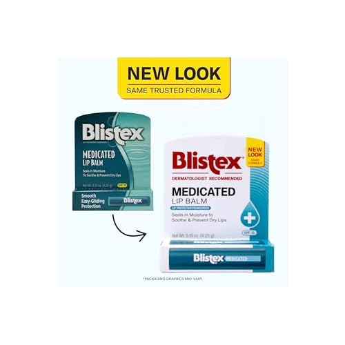 Blistex Medicated Lip Balm, 0.15 Ounce, SPF 15, Hydrating, Pack of 24