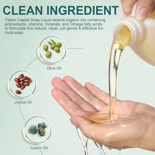 Castile Soap Liquid EWG Verified(1 Gallon, Unscented) Pure-Castile Liquid Soap for Body, Face, Hand, Pets, Laundry, Dish Soap and More - Made With Organic Oil, Vegan, Clean & Gentle, Versatile