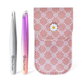 GlamTweeler Precision Tweezers Set - Slant & Point Tips with Case