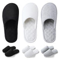 3 Pairs Closed-Toe Cotton Terry House Slippers, Comfortable Washable Indoor Slippers for Women, Portable Foldable for Guest, Travel, Hotel and Spa