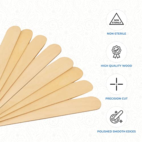ForPro Premium Wood Applicators 500 Pack - 6" Large, Non-Sterile Waxing & Arts