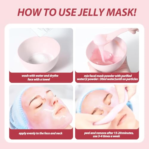 Jelly Masks For Facials Professional, hydrojelly Mask SkinCare Spa Face Mask Gel Powder Hydrating & Deeply Purifying hydrojelly Mask Spa Set, (Bulgarian Rose Pack of 1), 23 Fl Oz