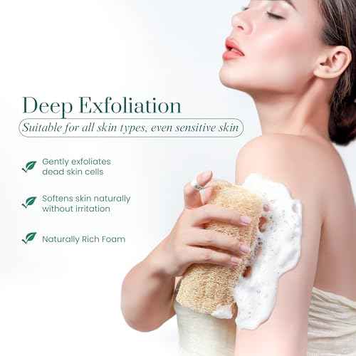 Natural Loofah Sponge 12?Pack (6"), Exfoliating Body Scrubber for Shower, Bath & Kitchen ? Plant-Based