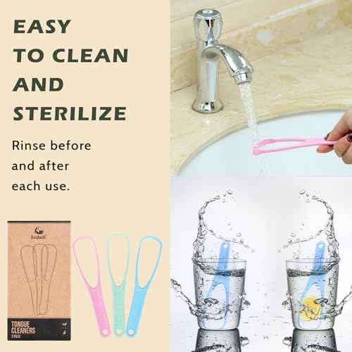 Tongue Scraper Cleaner PETA Approved Vegan Natural Eco Fiber Material 100% BPA Free Tongue Scrapers for Oral Care & Hygiene - 3 Count