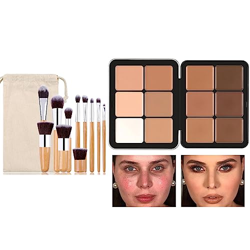 12-Color Full Coverage Concealer Palette with Brushes