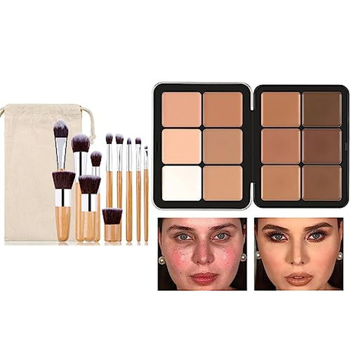 12-Color Full Coverage Concealer Palette with Brushes