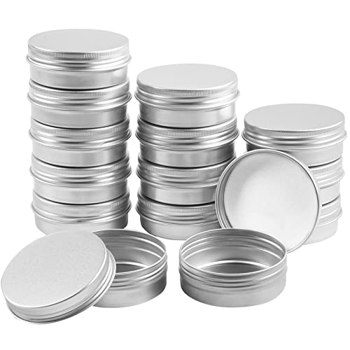 TUZAZO 24 Pack 2 Oz Aluminum Tins with Screw Lids