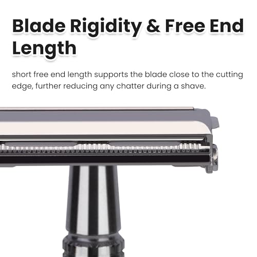 Double Edge Single Blade Safety Razor For Men and Women With 10 Premium Stainless Steel Refill Butterfly Metal Safety Razor, Reusable, Smooth Wet Shaving Experience, Eco-Friendly