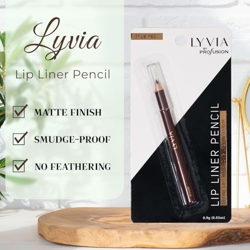Profusion Cosmetics Lyvia Lip Liner Pencil ? Smooth, Creamy Formula with Intense Color Payoff, Matte Finish, Smudge-Proof & Long-Wearing, Vegan & Cruelty-Free Lip Makeup