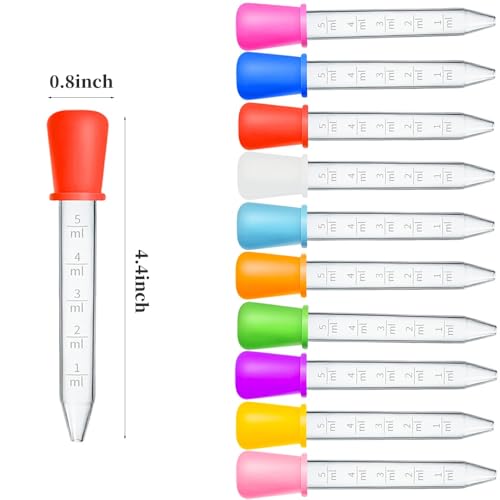 5ml Liquid Droppers Set, 30 Pcs Silicone Pipettes with Brush