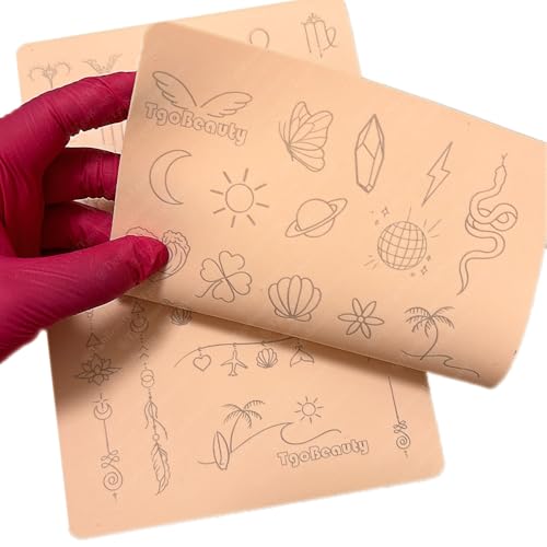 Dual-Sided Tattoo Practice Skin Pad - 1.5mm Silicone, 4pcs