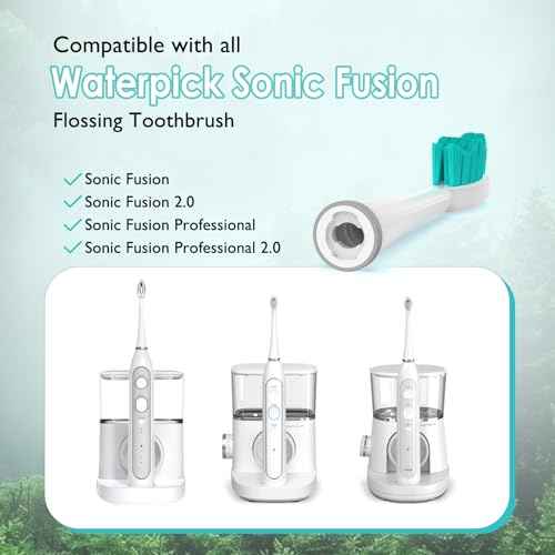 Replacement Heads for Waterpik Sonic Fusion 2.0, Extra-Large Size Flossing Toothbrush Head fit for Water pik SF-01 SF-02 SF-03 SF-04 (White, 5 Count)