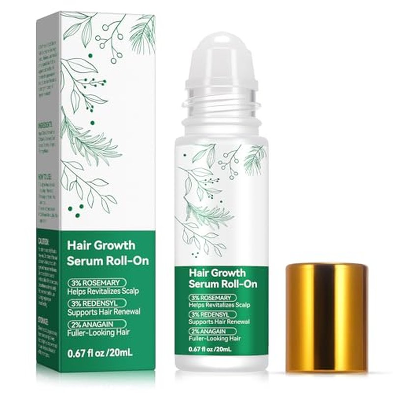 Rosemary Hair Growth Serum Roll-On for Thinning Hair, 2-Pack