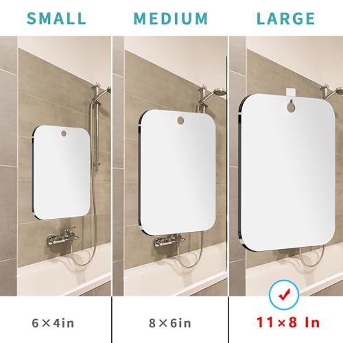 Fogless Shower Mirror for Shaving, 11x8 Inch Anti-Fog