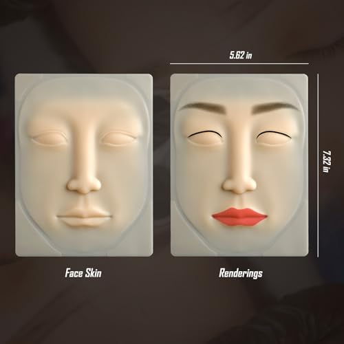 10 Pieces 3D Tattoo Practice Eyebrow Eyeline Practice Skins Permanent Eyebrow Makeup Training Lip Skins for Beginners and Experienced Tattoo Artists TA508-10