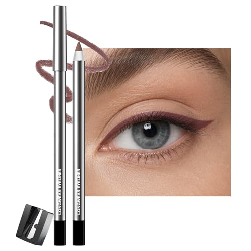 Plum Brown Gel Eyeliner Pencil for Mature Eyes, Waterproof & Smudge-Proof