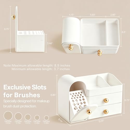 HBlife Makeup Organizer with Brush Holder & Drawers