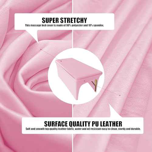 Pink Lash Bed Cover 6FT Vinyl Massage Table Cover Protector, Silky Reusable & Wipeable Massage Bed cover Waterproof Ultra-Durable and High Elasticity Leather Spa Bed Covers for Esthetician