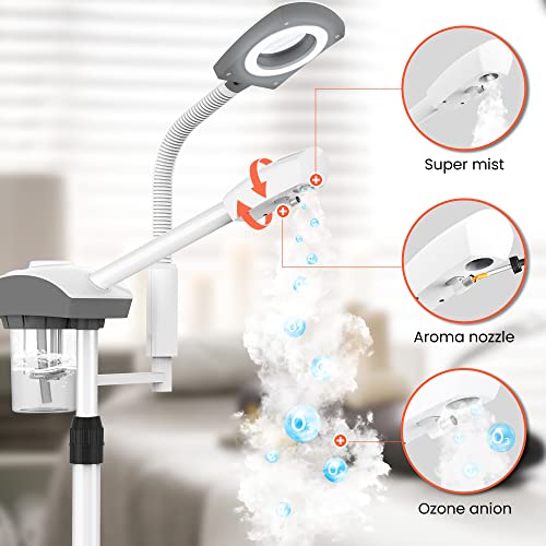 Professional 2-in-1 Facial Steamer with 3X Magnifying Lamp