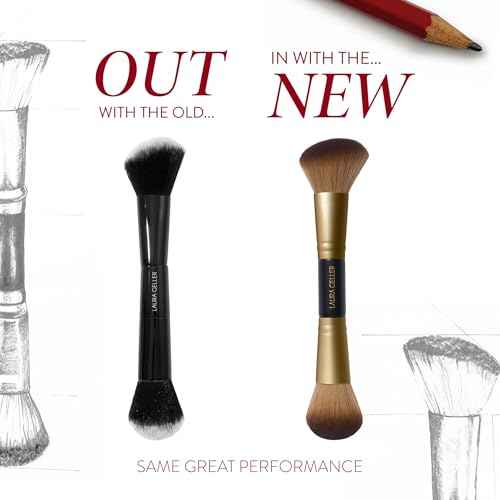 LAURA GELLER NEW YORK Dual-Ended Blush + Bronzer Brush - Blush Bronzer Contour Face Makeup Brush