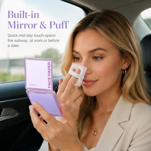 500 Oil Blotting Sheets with Mirror & Puff | Oil Control
