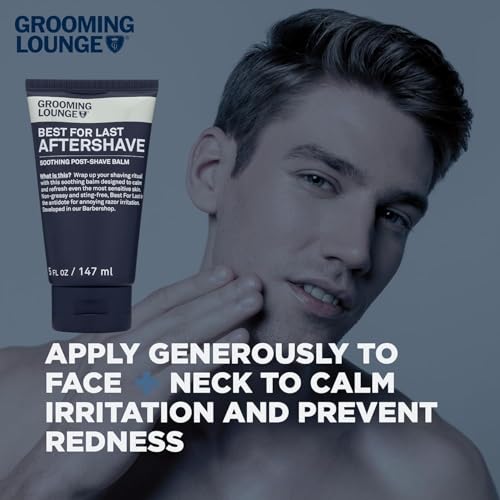 Grooming Lounge Best for Last Aftershave - Soothing After Shave Balm - Instantly Calms Irritated Skin - Refreshing Facial Moisturizer - Ideal for Sensitive Skin - Non-Greasy - Fragrance Free - 5 oz