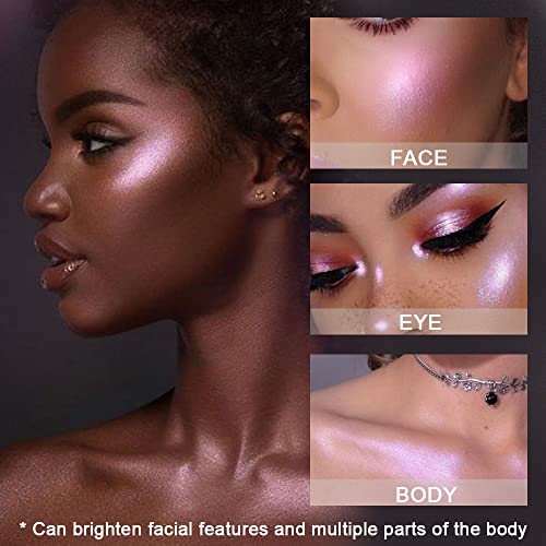 8 Color Highlighter Palette - Face & Eye Shimmer Makeup